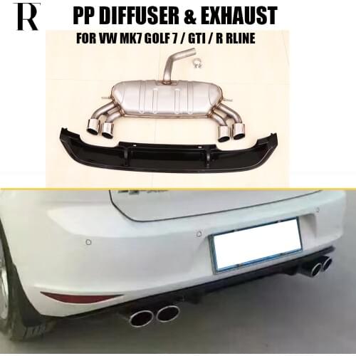MK7 PP Rear Bumper Diffuser with Exhaust for Volkswagon MK7 Golf 7 Standard & GT-I & R RLINE 2014 - 2017