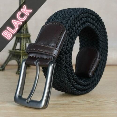 Men Women Elastic Stretch Waist Belt Canvas Stretch Braided Elastic Woven Leather Belt Wide Hot Metal Stretch Mens Belts G666