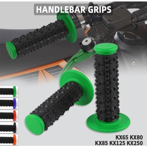 Motocross Rubber Handlebar grips bar End For KAWASAKI KX65 KX85 KX80 KX125 KX250 22mm 24mm Universal Dirt Pit Bike handle bar