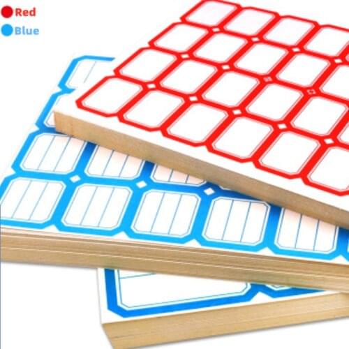 Red/blue 10sheets 240pcs blank lable paper name sticker classification self-adhesive label write paper classified stickers price