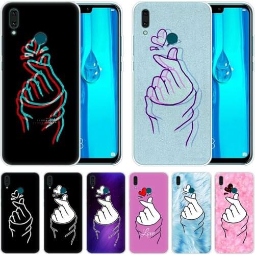 Silicone Case Love on the finger kpop heart for Huawei Mate 30 20 Lite 10 Pro Y5 Y6 Y7 Pro 2019 Y9 Prime 2019 2018 Y6 Pro 2017