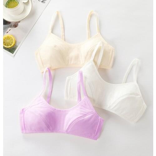 Puberty Training Bra Crop Top for Young Girls Breathable Sport Underwear Adolescente Lingerie Solid Color Teen Vest Tube Tops