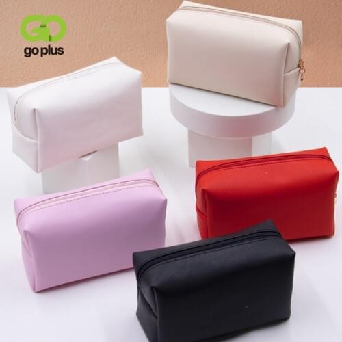 GOPLUS Makeup Bags Ladies PU Square Clutch Portable Waterproof Travel Wash Bag Customized Lipstick Bag Pencil Bags