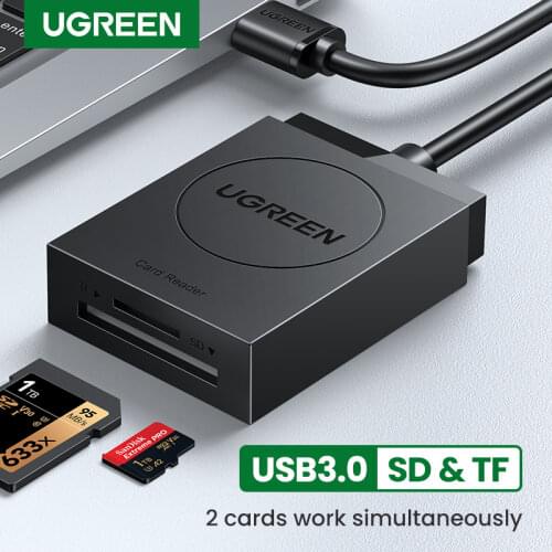 UGREEN Card Reader USB3.0 to SD Micro SD TF Card Adapter for Laptop PC USB to Multi Card adapter Cardreader Smart Card Reader