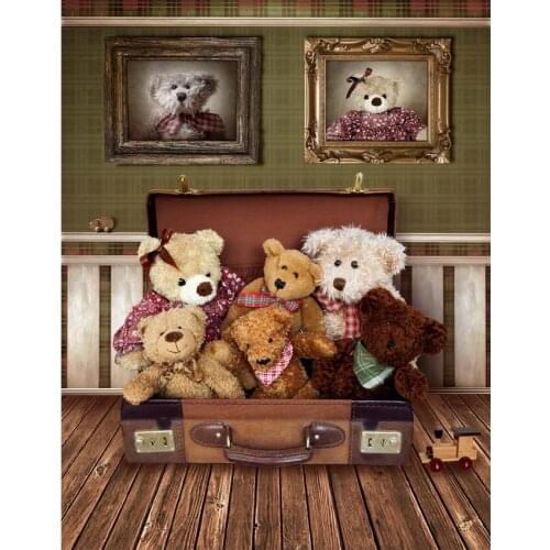 Fotografia Pet dog frame vintage photo backgrounds vinyl wooden floor backdrops photography of photo studio photophones S-2223