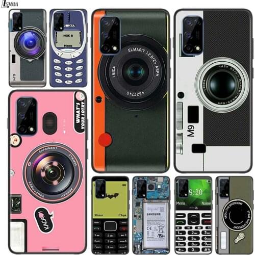 Funny Camera Retro Tape for OPPO Realme V15 X5 X3 X50 X7 X2 C17 C11 C3 C2 7 7i 6 6S 6i 5 Narzo 20 Pro Black Phone Case