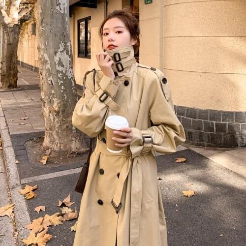 Brand New Spring Autumn Women Trench Coat Long Double-Breasted with Belts Flaps England Style Duster Coat Cloak Female Outerwear
