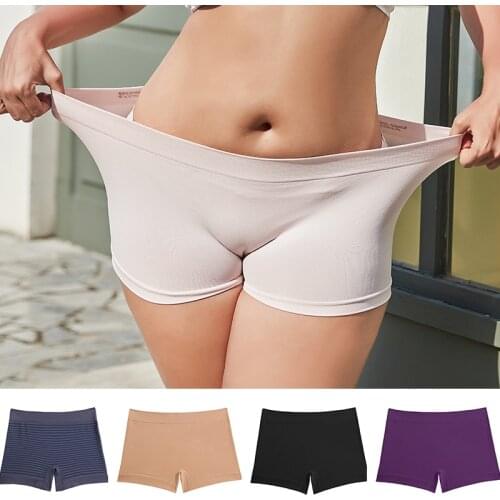 FINETOO Letter Printed Plus Size Panty High Waist Underwear Lingerie Boxer Underwear Under Skirt Ladies Safety Short Pants