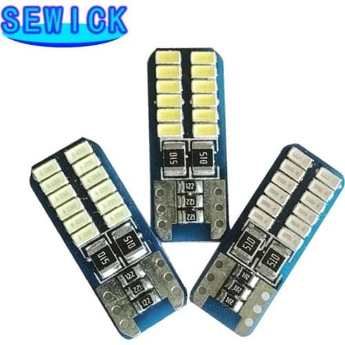 10Pcs High Quality T10 W5W 168 192 Led Tail Light 3014 24 SMD 12V For Auto Lamp CANBUS NO Error Car Marker Parking Bulb White