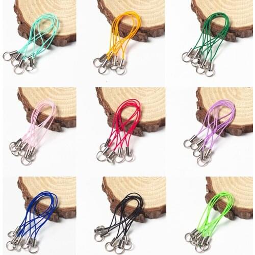 100pcs Colorful Lanyard Holder Keychain Clasp Cords Rope DIY Keychains Hooks Cell Phone Strap Charms Bag Pendant Accessories