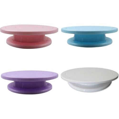 11' Rotating Cake Turntable White Cake Stand Spinner for Cake Decorations, Pastries, Cupcakes