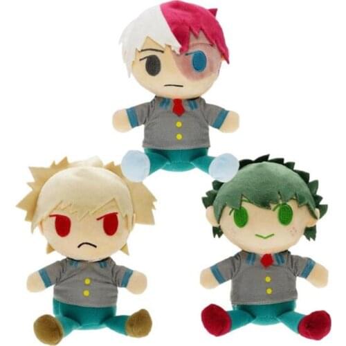 17cm My Hero Academia Bakugou Katsuki Todoroki Shoto Midoriya Izuku Plush Toys Soft Stuffed Dolls For Kid Gift
