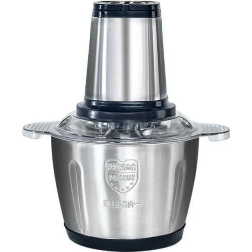 2L Meat Grinder, Handheld Meat Grinder with 4 Blades Versatile, Grinds Meat, Garlic, Chili for Kitchen