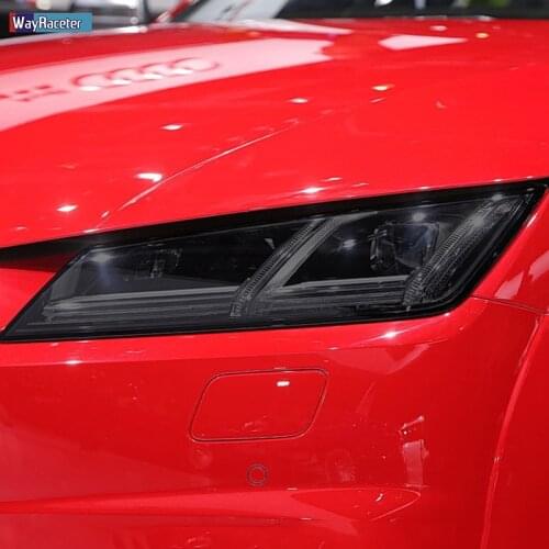 2 Pcs Car Headlight Protective Film Headlamp Transparent Black TPU Sticker For Audi TT TTS TTRS MK3 8S 2015-Present Accessories