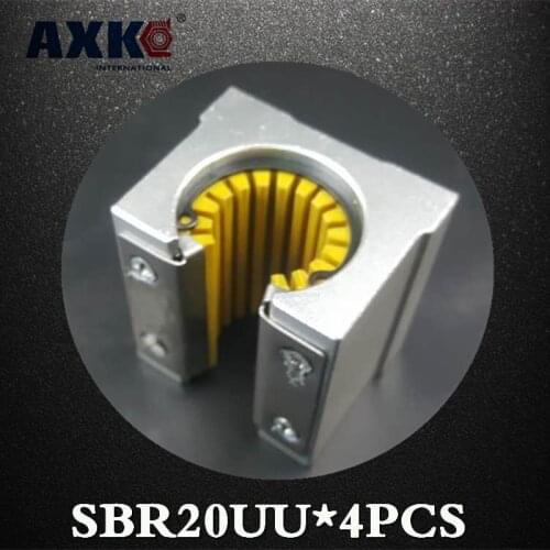 2019 Linear Rail Axk Axk 4pcs Sbr20uu Sbr20 Sbr20uu-s Linear Bearing 20mm Open Slide Block Cnc Parts Engineering Plastics