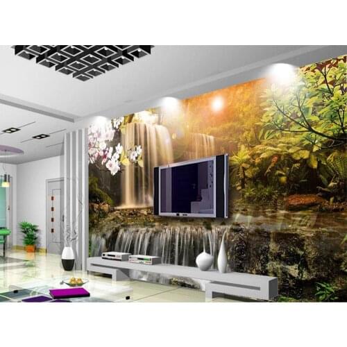 3d wallpaper custom Beautiful waterfall living room TV sofa background wallpaper 3d mural