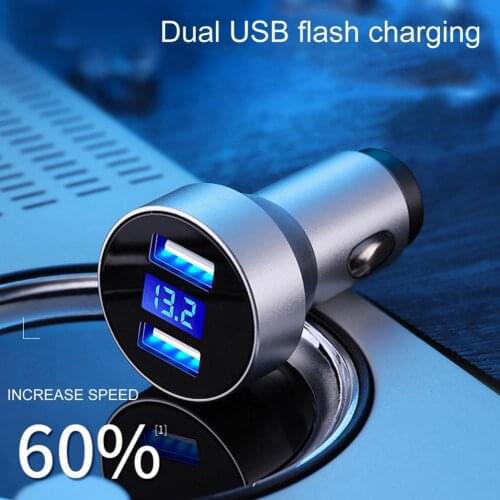 45% Hot Sales!!! 5V/2.4A Mini Dual USB Multi-function Digital Display Car Mobile Phone Charger Voltmeter