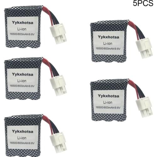 5PCS Battery for 9115 S911 912 9116 9.6V 800mAh Li-ion Battery EL-6P Battery For RC Car RC Monster Truck toy model Parts