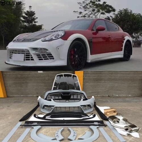 Wide Car body kit carbon fiber FRP Unpainted front bumper rear bumper side skirt for Porsche Panamera 970 Mansory style 09-15