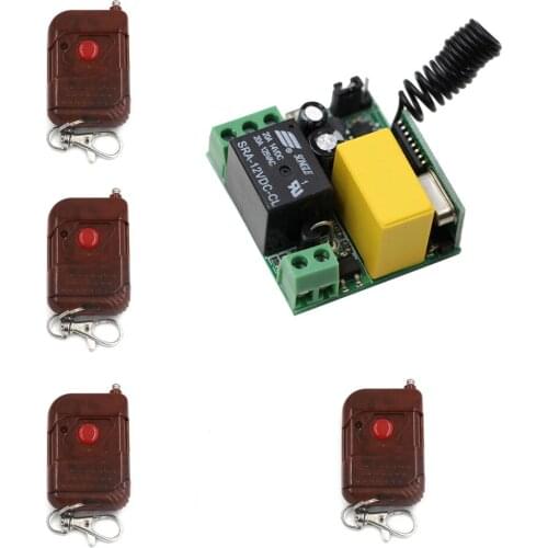 AC 220V Wireless Remote Control Switch System Remote Control ON/OFF 1CH 10A Relay Module Receiver Transmitter