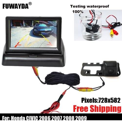 Free shipping!! SONY CCD CHIP CAR Auto REAR VIEW REVERSE BACKUP CAMERA FOR Honda CIVIC 2006 2007 2008 2009 With Guide Line