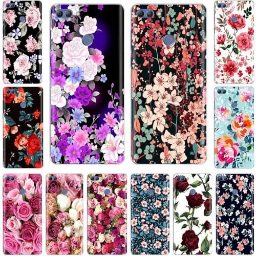 Phone Case For Huawei p smart 2018 Case Cover Enjoy 7S Case For p smart 2018 Flowers Back Cover Full 360 Protective Soft Tpu