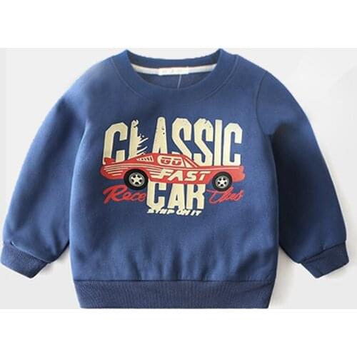 Kids Boys Autumn Pullover Sweatshirts Cartoon Engineering Vehicle Rabbit Car Elephant Letter Sweatshirts