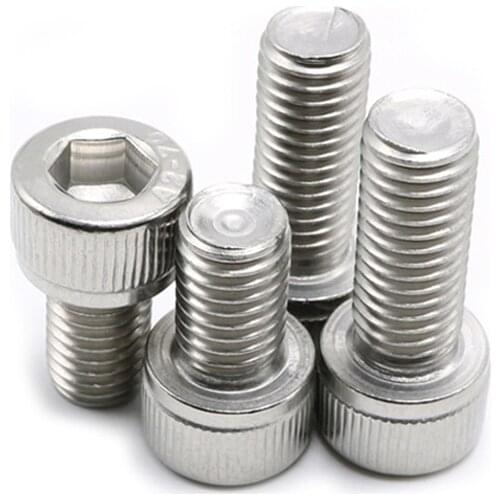 DIN912 M2 M2.5 M3M4M5M6M8M10M12M16 Hexagon Socket Head Cap Machine Screws Knurled Head 304 Stainless Steel Inner Hex Socket Bolt