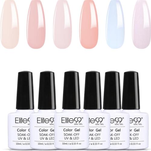 Elite99 6pcs/lot Gel Nail Polish Manicure Set 10ml UV Painting Gel Nail Art Gel Polish Base Top Coat Needed Nail Gel Varnishes