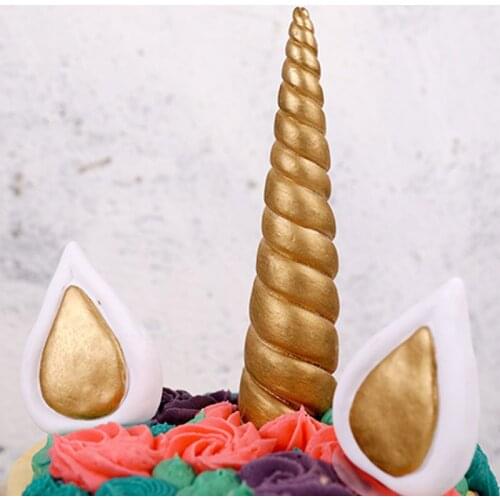 Clay Plastic Cake Decoration Unicorn Ears Eyes Western-style Dessert Plug-in Party Cake Decoration Tool