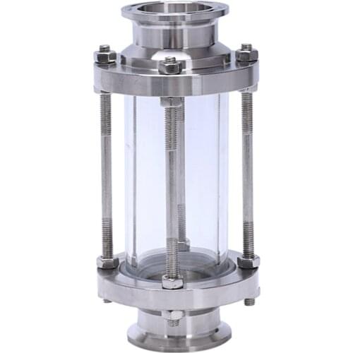 Hot In-Line Sight Glass with Clamp End,Flow Sanitary Straight Sight Glass SUS316 1.5 Inch Tri Clamp Type (Flow Pipe OD 38MM)