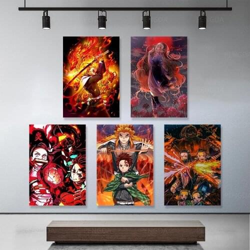 Canvas Kimetsu No Yaiba Poster Japan Anime Painting Wall Art Printing Poster Home Decorative Modern Living Room Modular Pictures