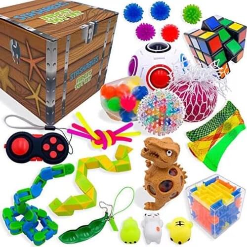 22 Pack Fidget Toys Stress Relief Toys Autism Anxiety Relief Stress Pop Bubble Fidget Sensory Decompression Toy for Kids Adults