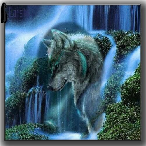 Full Square&round drill DIY Diamond embroidery Waterfall wolf Diamond Painting Cross Stitch fantasy Rhinestone Mosaic decor gift