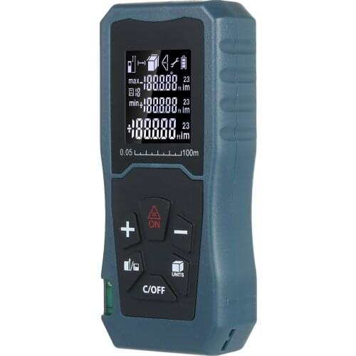 KKmoon Laser Distance Meter 1.6-inch Handheld LCD Diastimeter Bubble Level Pythagorean Mode Measure Distance Area and Volume