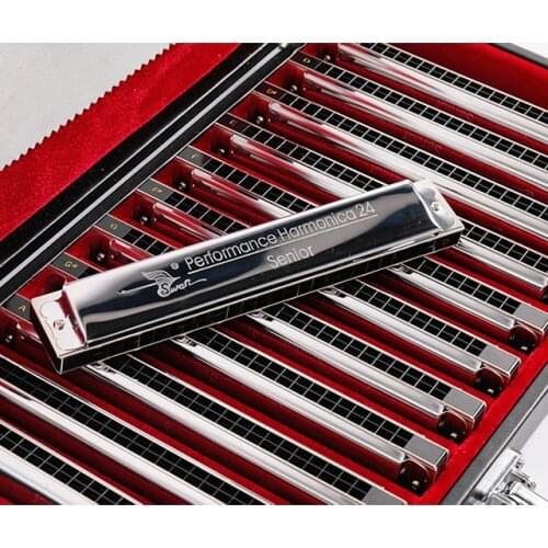 Swan SW24-12TJ 24 Hole 12-Tune Set-Packing Harmonica Gift Box