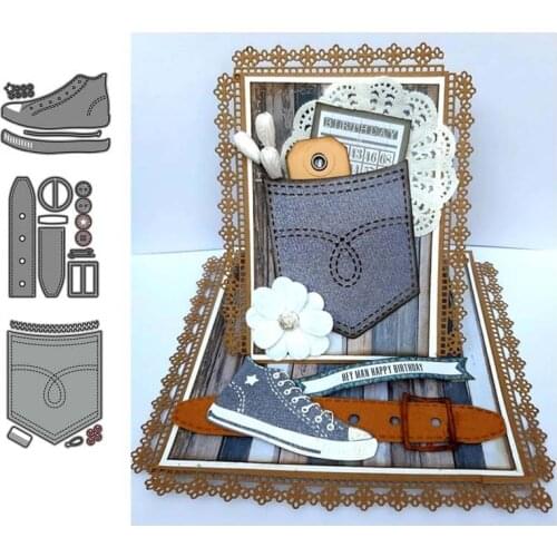 2021 New Arrival Metal Cutting Dies Shoes Pocket Belt Shape Scrapbooking Craft Die Cut Stencil Card Make Mould Sheet Decoration