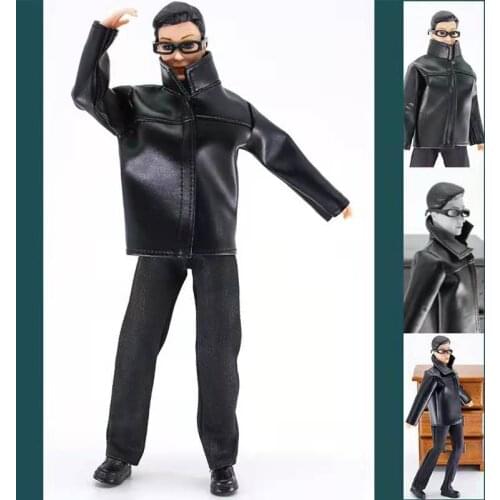 Males Handmade Leather Coat Jeans Pants for Ken Prince Doll Clothes Set Jacket Trousers Outfits Men Accessory Barbie Boyfriend