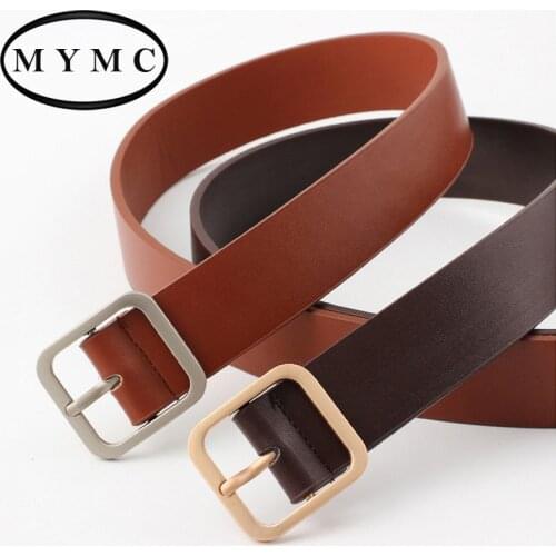 MYMC New Style Ladies Children Belt Square Buckle Student Fashion Trend Parent-child Waistband Women Girl Boy Belt