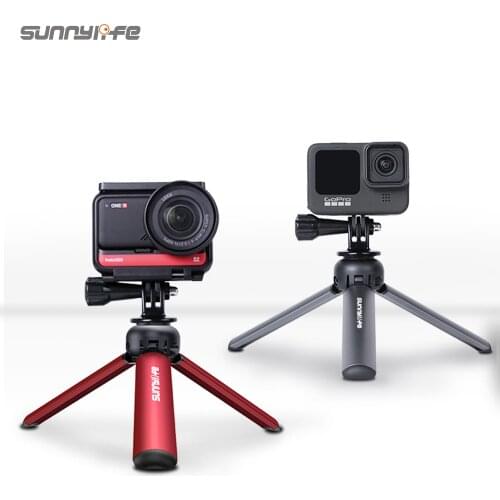Sunnylife Aluminum Alloy Mini Tripod Handle for GoPro Hero 9/OM 4/Osmo Pokcet/Insta360 One R Action Camera Accessories