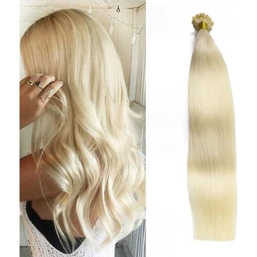 Toysww Remy u Tip Human Hair Extention 100% Keratin Pre Bonded Double Drawn Nail Tip Hair 1g per strand