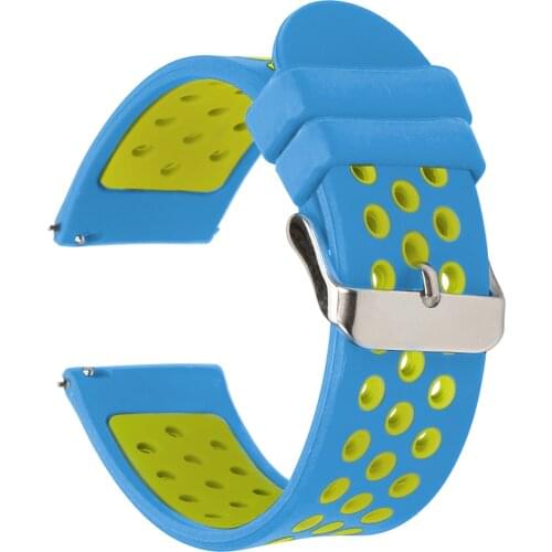 Universal Watch Band Quick Release Silicone Replacement Strap Round Hole Metal Buckle Ready Stock in US fast shipping