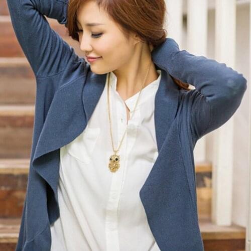 Vintage Animal Rhinestone Owl Pendant Necklace For Women Long Sweater Chain Necklaces Statement Fashion Jewelry