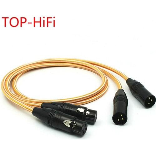 TOP-HiFi Pair Silver-plated XLR Balanced Cable Hi-end 2 XLR Male to XLR Female Cable With Gold-plated XLR Connector