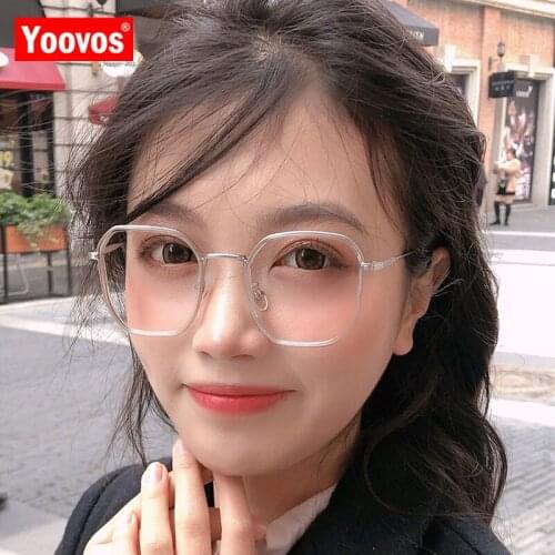 Yoovos 2021 Glasses Frame Women Vintage Square Eyewear Women Optics Eyeglasses Frame Women Anti Blue Light Clear Lens Spectacle