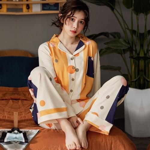 Pure Cotton Pyama Woman Set Womens Autumn Long-sleeved Plus Size Cotton Home Service Two-piece Suit Casual Lapel Pijamas Sexy