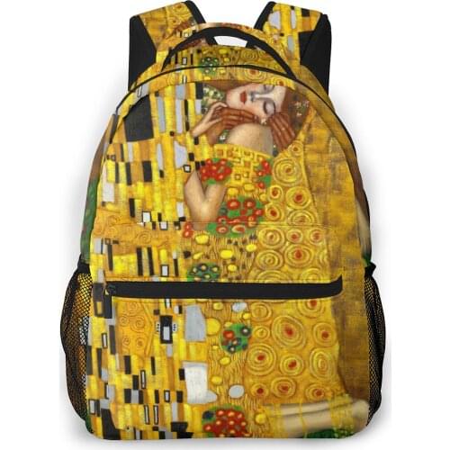 Backpack Women Shoulder Bag For Teenage Girls Gustav Klimt Kiss Bagpack Female Ladies School Backpack