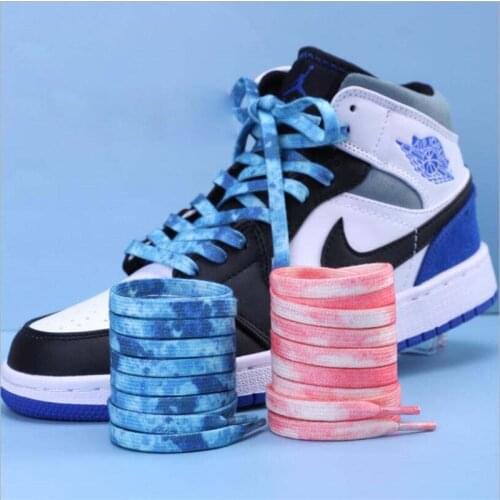 1Pair Colorful Laces Rainbow Gradient Print Flat Canvas Shoe Lace Shoes Casual Chromatic Colour Shoelaces 120CM
