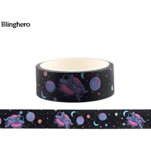 10pcs/set Blinghero Astronaut Tape 15mmX5m Catoon Kids Stationery Tapes Space Washi Tape DIY Decals Planet Masking Tapes BH0146