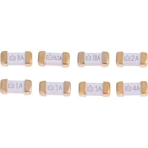 10pcs Gold Foot 1808 125V SMD Fast Blow Fuse 0.5A 0.75A 1A 2A 3A 4A 5A 6.3A 8A 10A 0451 Ultra-rapid Fuses